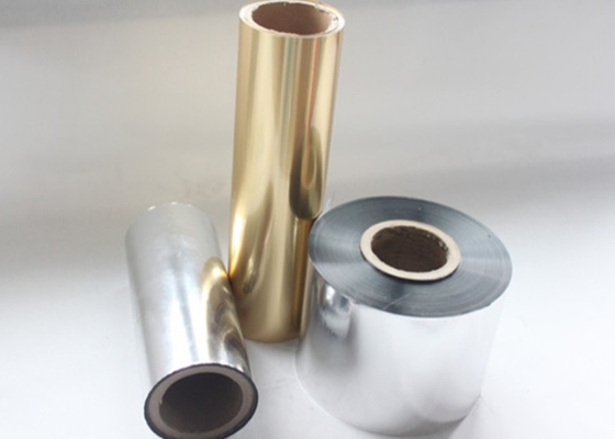 Good price Finition métallique PET Film mince métallisé, Film laminé d' aluminium doré Processus d' extrusion multicouche pour l' emballage en ligne